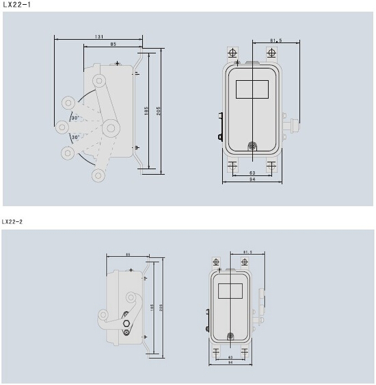LX22pd行程开兛_形尺寸图
